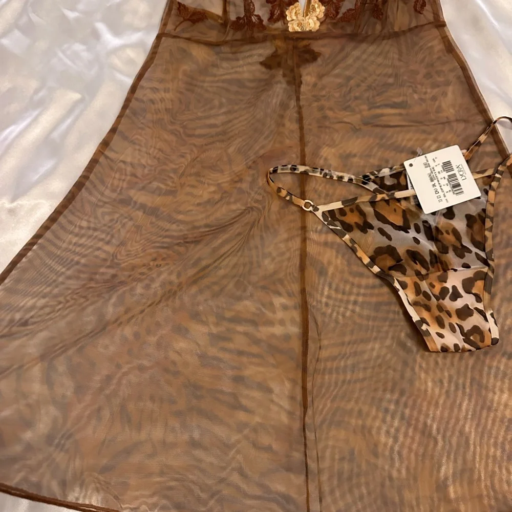 La Perla Vintage leopard sheer Chemise Set